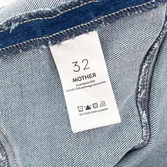 MOTHER The Minx Denim Mini Skirt Layover Wash Size 32 - Picture 4 of 7